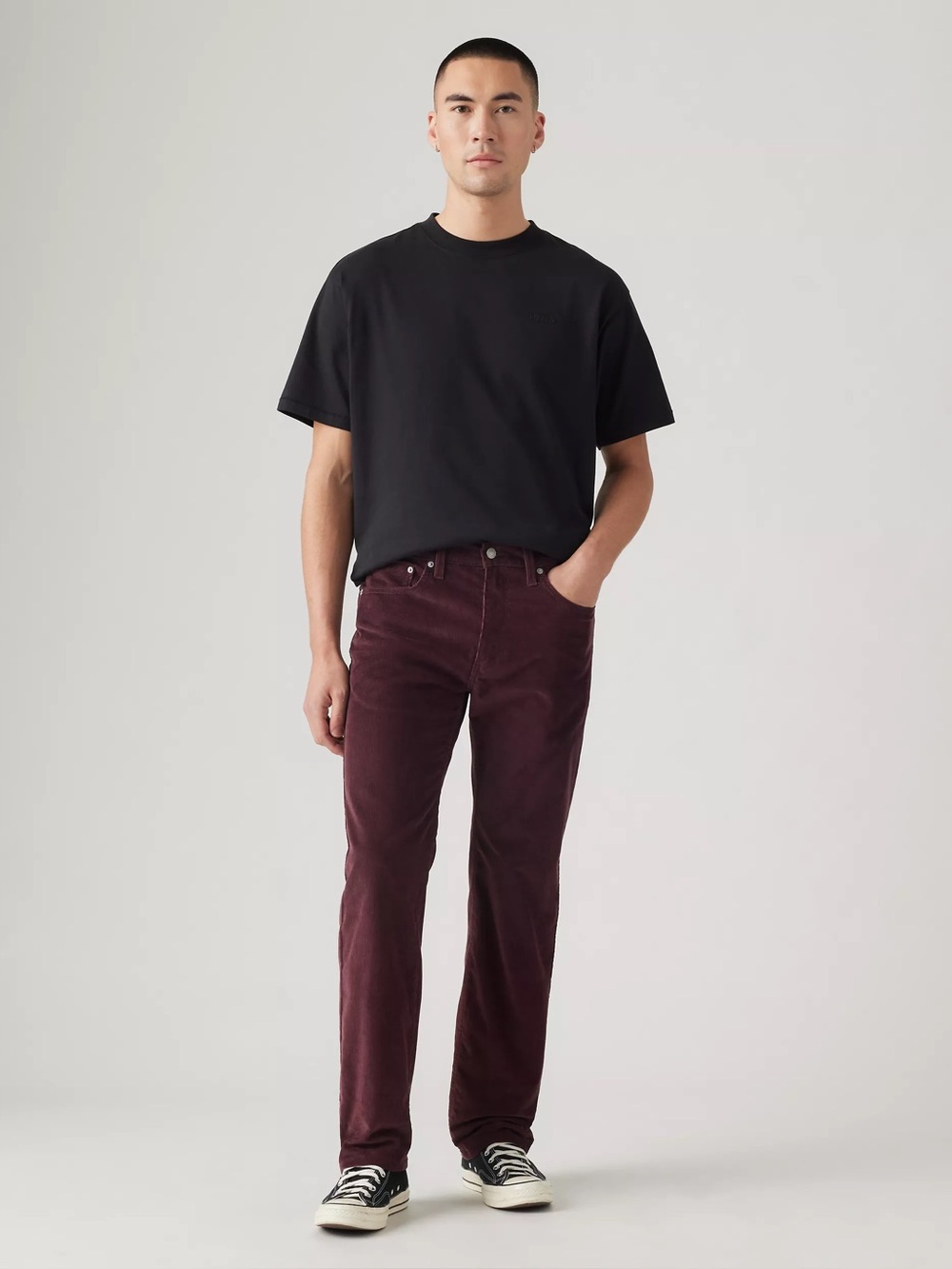 LEVIS 505 Regular Fit Corduroy Men's Jeans, Deep Burgundy, 33x30